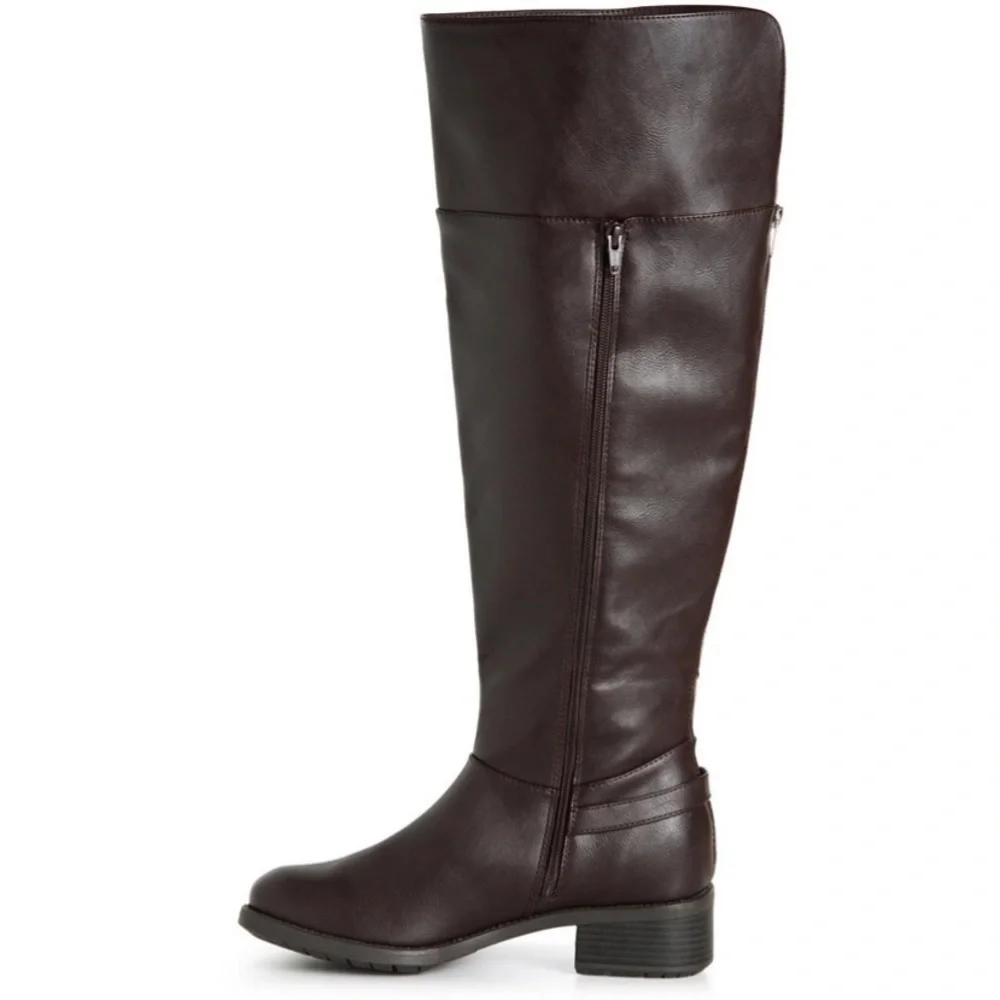 EVANS Women's Wide fit Portia Tall Boot - brown - 8Wide new